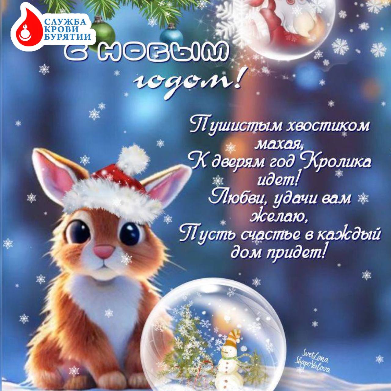 Поздравление С Новым 2023 Годом от главного врача Службы крови Бурятии Марины Николаевны Бутухановой